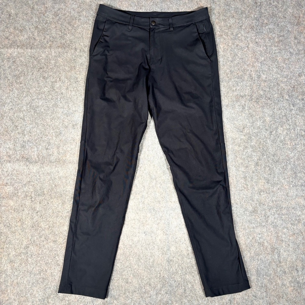 Lululemon Commission Pant Slim Mens 32 Black Warpstreme ABC Trousers LM5A48S